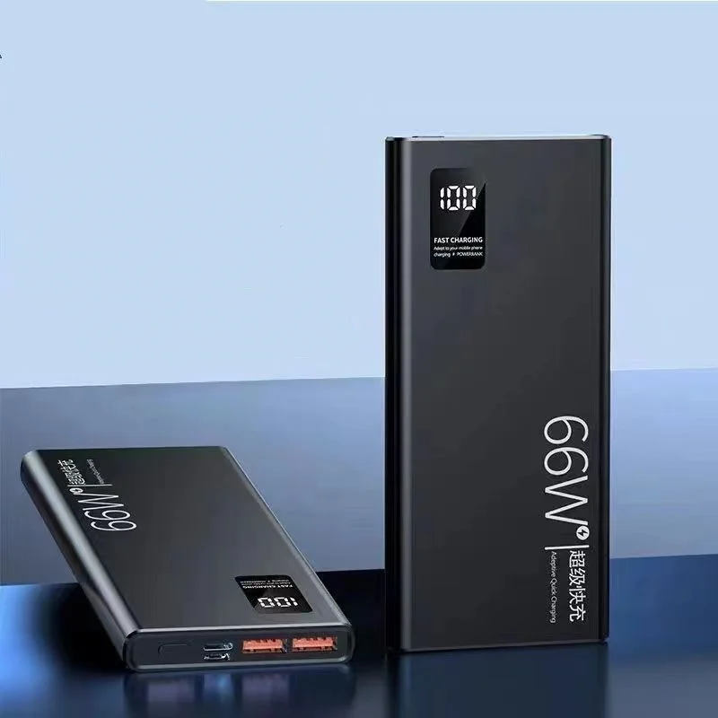 66W Super Fast Charging Power Bank Portable 20000mAh Charger Digital Display External Battery Flashlight for iPhone Xiaomi