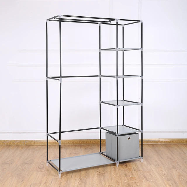 2019 Cheap Promotion Wholesale Non-Woven Bedroom Wardrobe Furniture Mobile Wardrobe