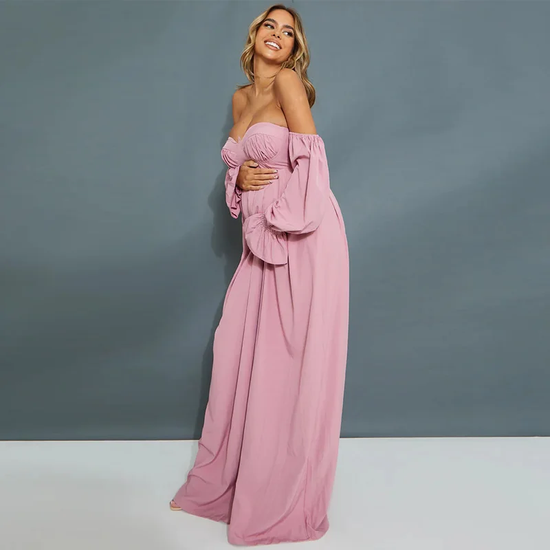 New fashion women s casual plus size loose  neckline one shoulder corset  wide leg  maternity jumpsuit