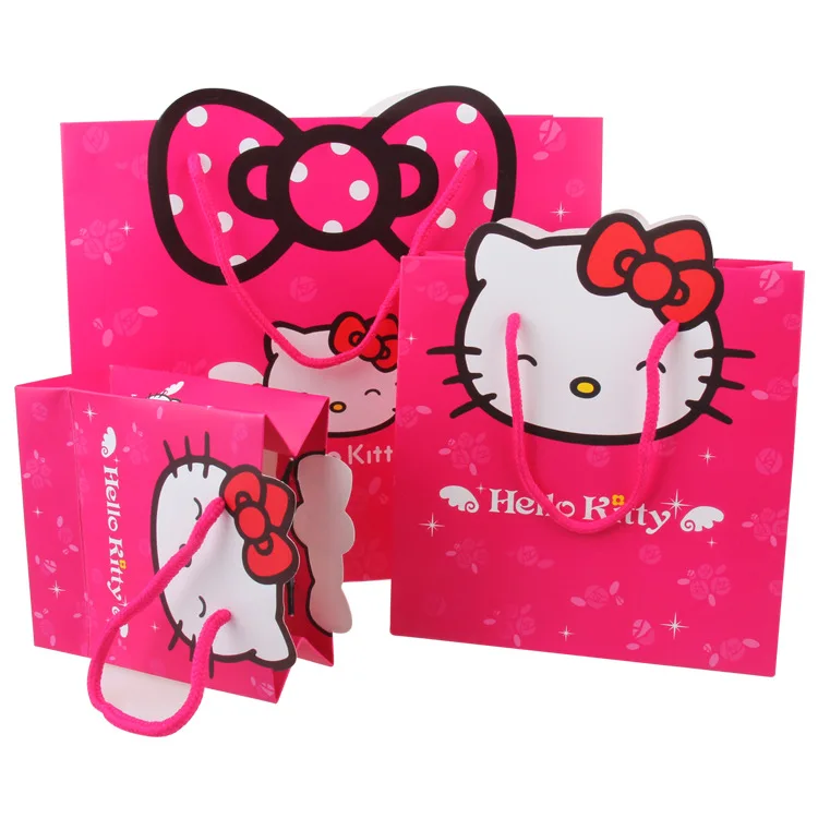 Недорогой бумажный пакет по заводской цене сумка для дня рождения hellokitty doraemon с быстрой доставкой