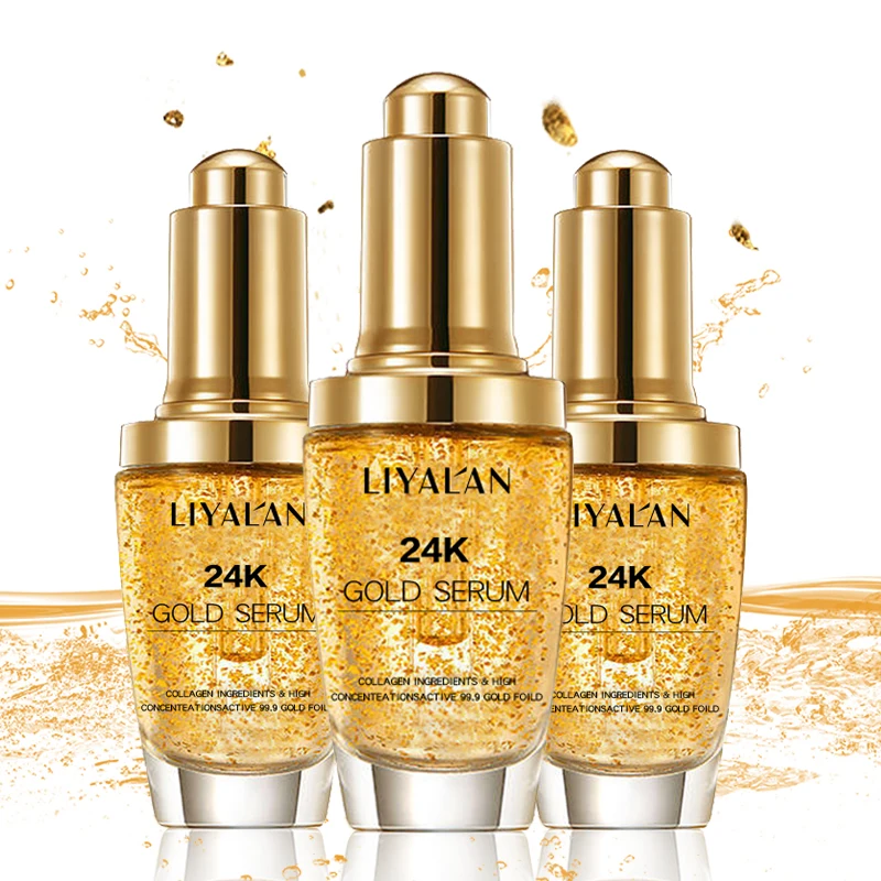 Private Label Vegan Organic Hyaluronic vitamin c Eye Serum Anti Wrinkle 24K Gold Collagen Skin Care Serum Facial