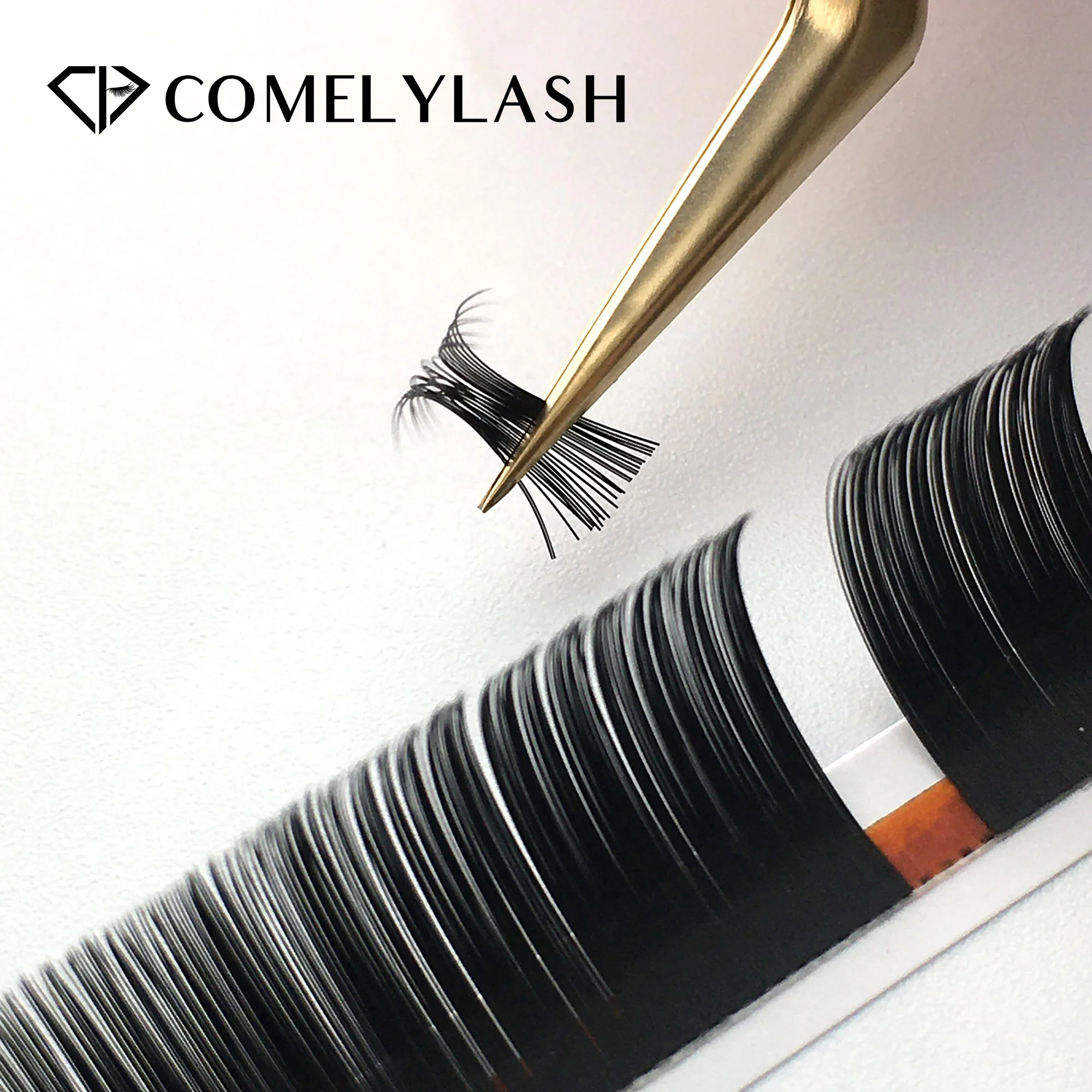Матовые черные шелковые расширяющиеся ресницы Comelylash индивидуальная фирменная торговая марка накладные из