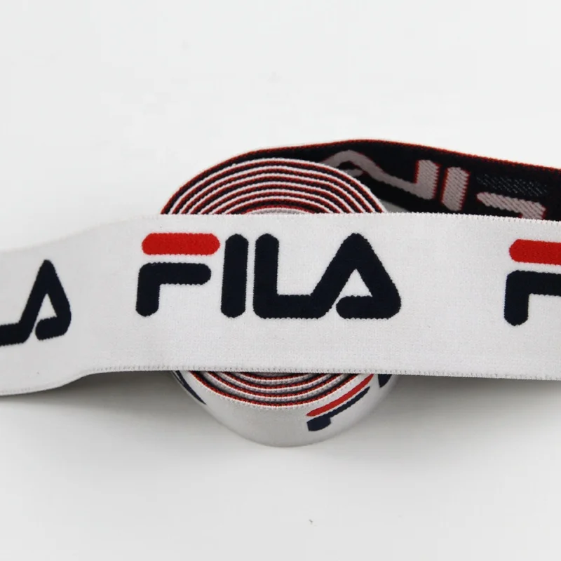 Custom Elastic Band Strap Soft Jacquard LOGO Woven Polyester Jacquard Logo Elastic Webbing For Underwear and Waistbands