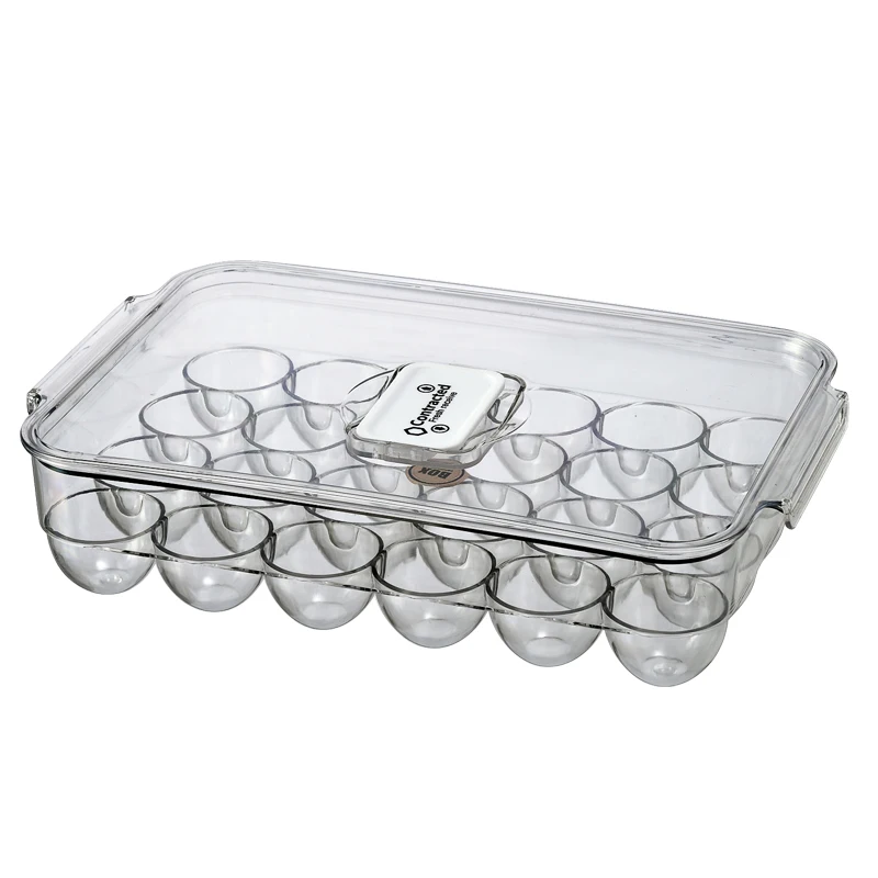 Hot sale kitchen egg container fridge crisper 24pcs egg grid eggs storage box