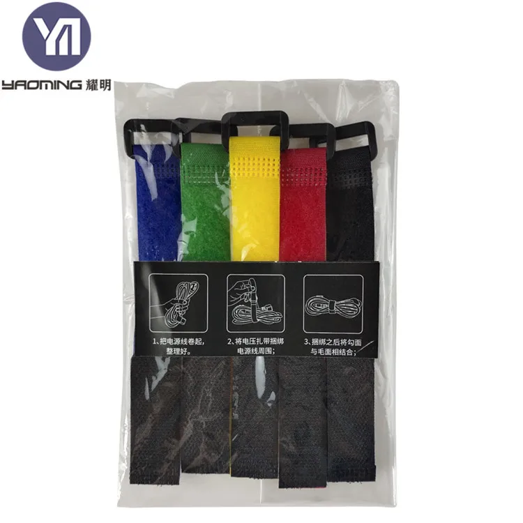 Top Quality Self Locking Velcroes Flexible Fabric Wire Management Luggage Hook And Loop Buckle Cable Tie