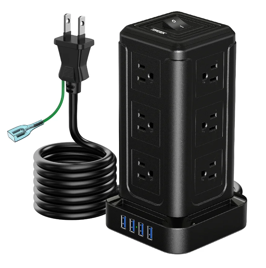 Universal Worldwide All in One AC Power Plug Adapter With 4 USB Outlets Ports PSE Power Strip