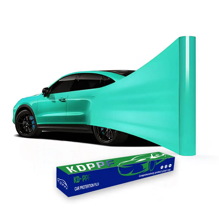 Factory Price Anti Bacterial Color Changing TPU PPF High Glossy Invisible Prevent Rubble Series Blue Car Wrap