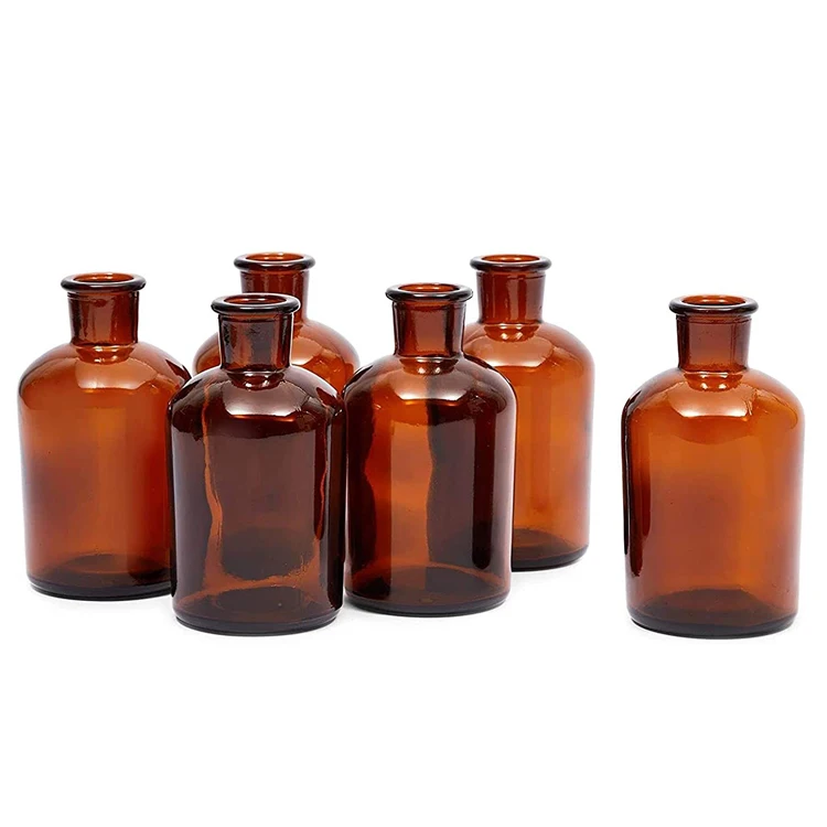 Оптовая продажа 30 мл 60 125 250 500 1000 янтарно-коричневое стекло аптека винтажный стиль ваза банка стеклянный