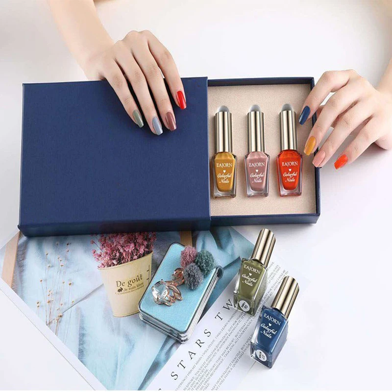 Low MOQ Custom Oil Nail Gel Polish bottle Cosmetics Package Storage Cardboard Drawer Boxes With Paper Sleeve/ Foam/ Eva Insert