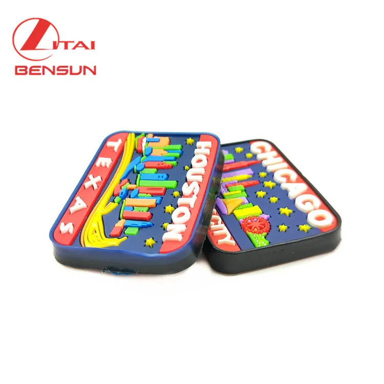 Manufactures Custom Cute 3D Silicon Refrigerator Magnet Tourist Souvenir Attraction Soft Rubber PVC Fridge Magnets