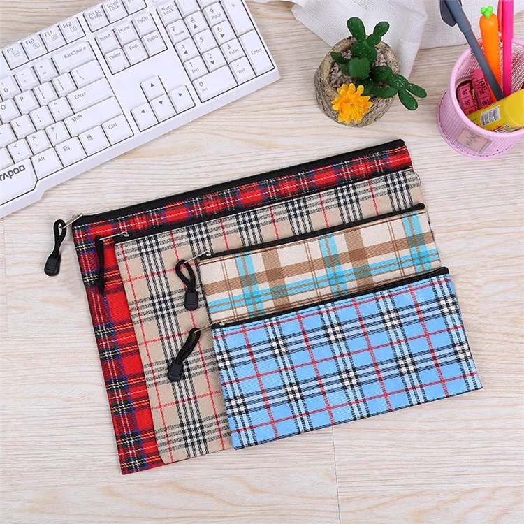
Factory hot sale custom classic case grain leather zipper pencil bag storage caseA4 