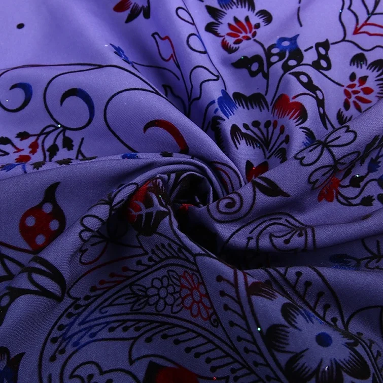 
China supplier wool peach flocking woven indonesia best black dress material shiny african fabric dye dress 