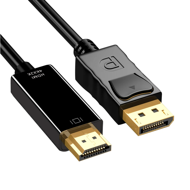 DP to hdm adapter Male to Male converter and Gold-Plated Cord, Supports 4K@60Hz, 2K@144Hz Compatible for Dell, HP, ASUS and More