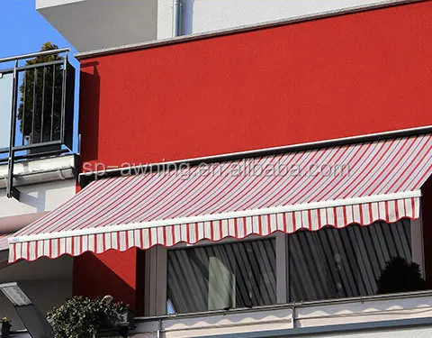 Aluminum Frame Half Cassette Balcony Front Porch Large Retractable Awning Balcony Sun Awning With Full Colors