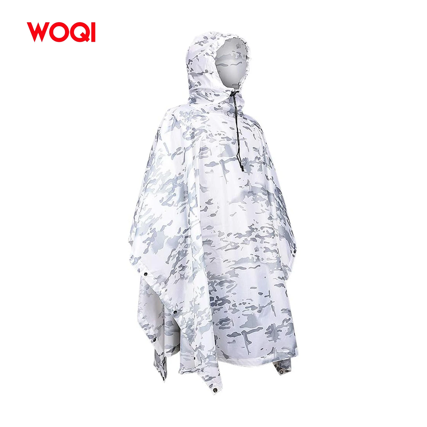 WOQI Snow Camo Raincoat Outdoor Camping Hunting Hiking Travel