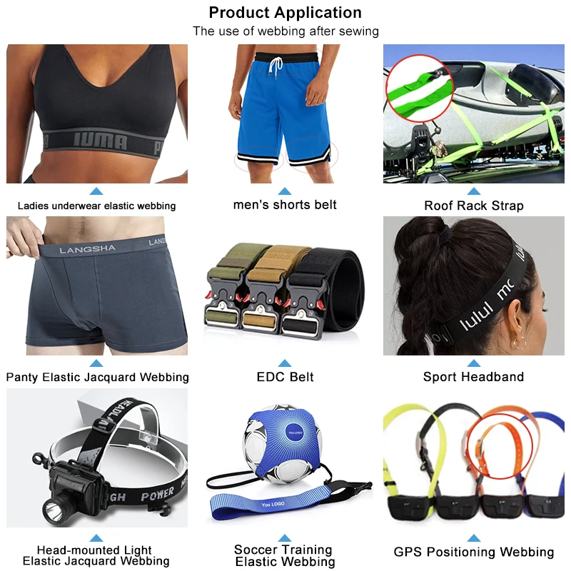 Gacent Webbing Manufacturer Custom Two Sides Jacquard Woven Spandex Nylon Webbing For Garment & Underwear