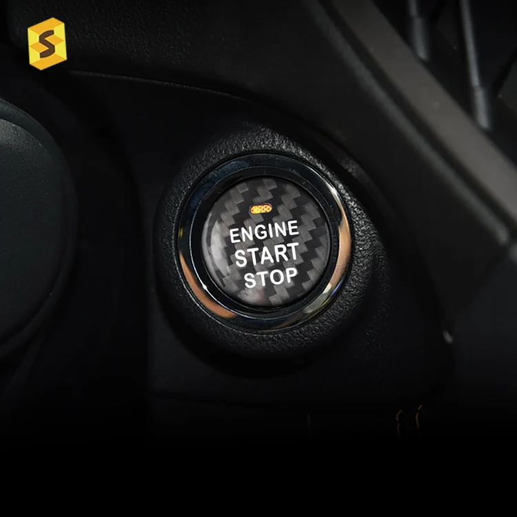 ES N-SBL-143 Car Interior Accessories Carbon Fiber Start Stop Button Cover For SUBARU WRX Forester Outback Legacy XV