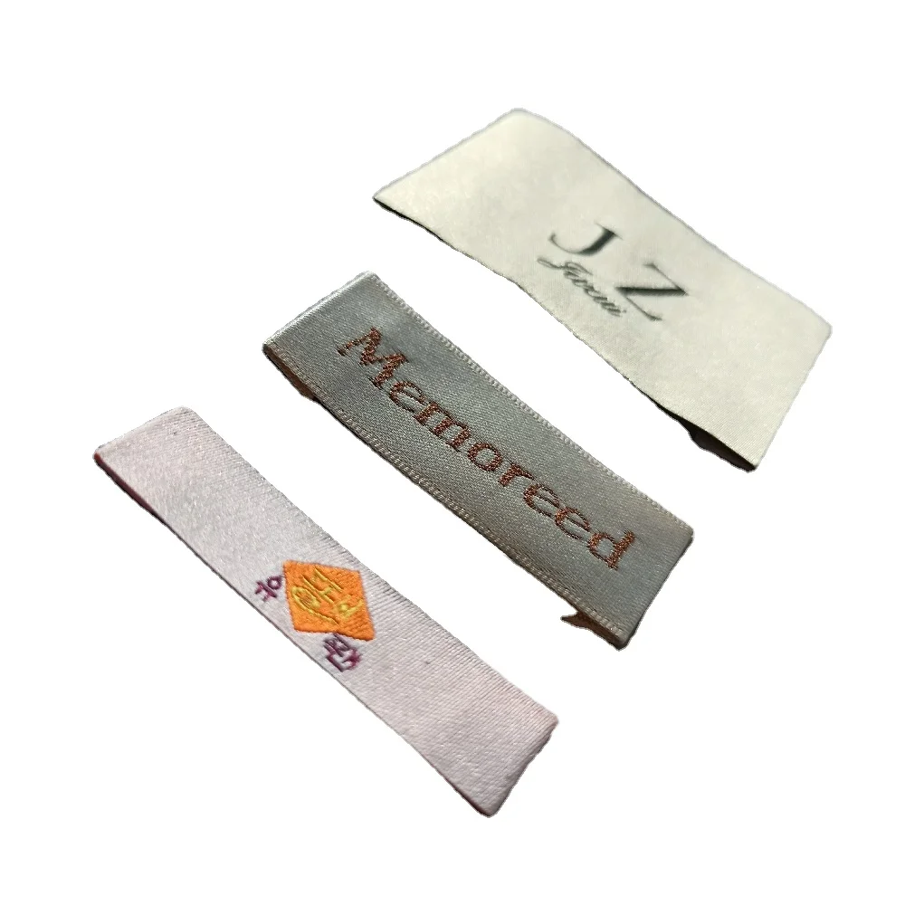 Woven Label Custom Logo Polyester And Cotton Garment Woven Label Patch Sew On Clothing For Bags Washable Main Labels For Garment