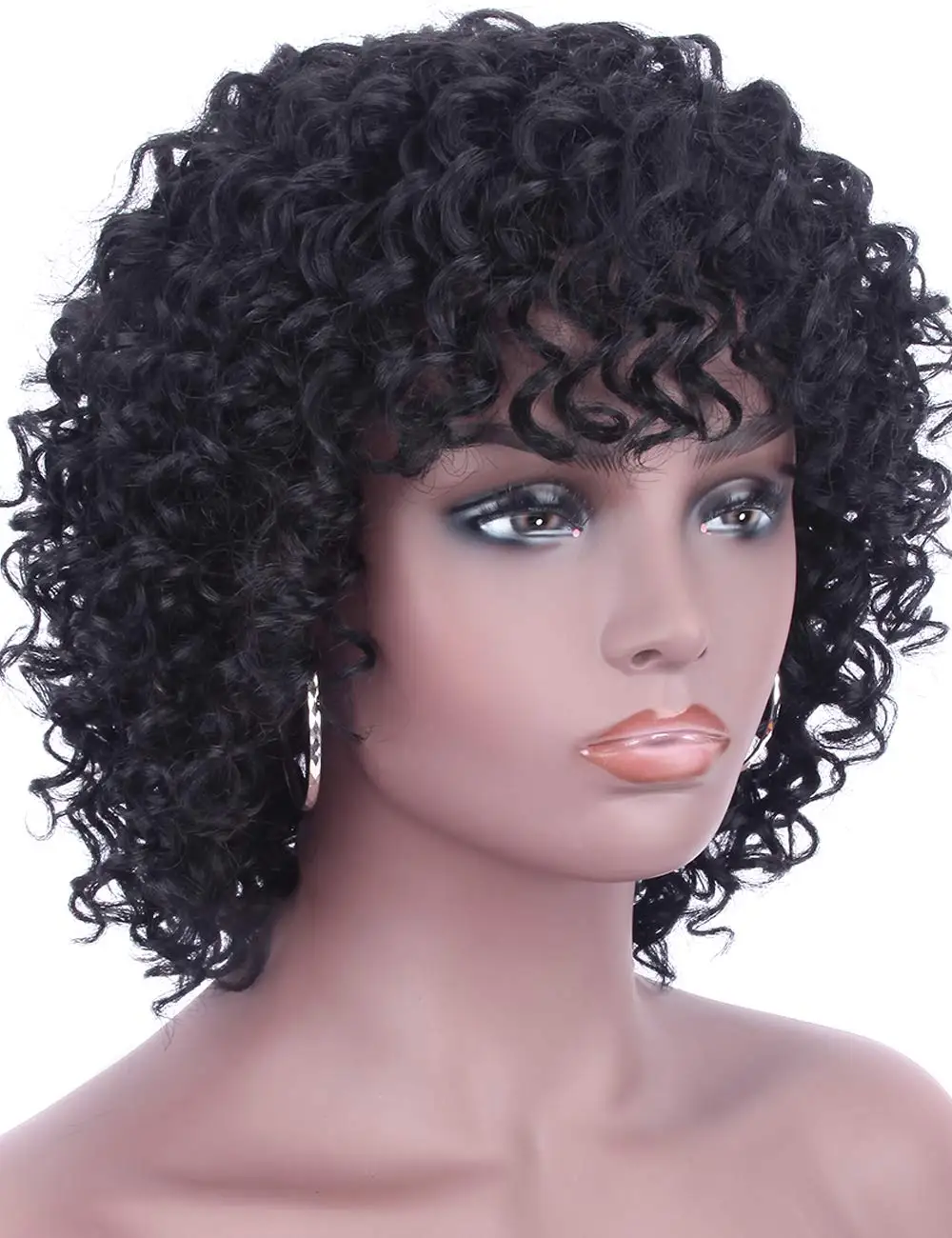 Kbeth Hair высококачественные короткие натуральные черные вьющиеся парики 100% бразильские волнистые вьющиеся парики на всю голову волнистые вьющиеся парики с Hai