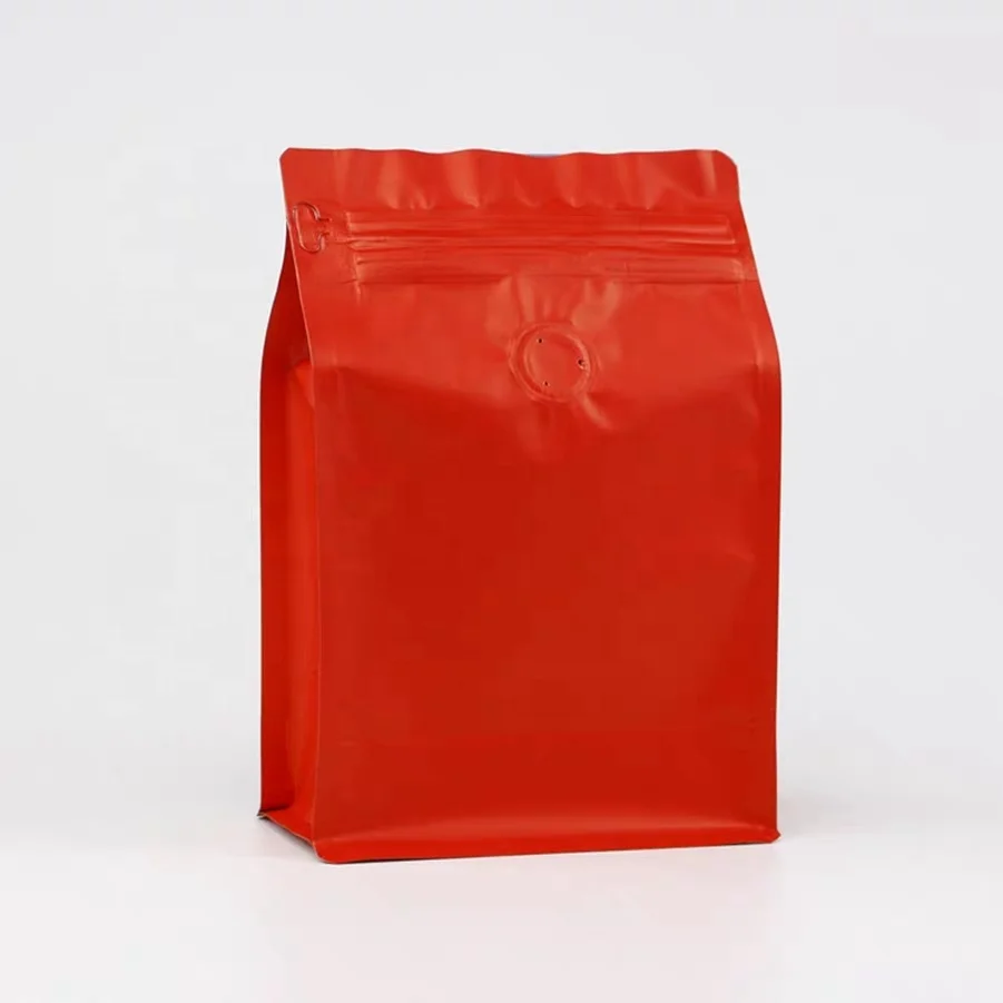 8oz 12oz Doy Pack Aluminum Foil Zip Lock Coffee Bag With Degassing Valve