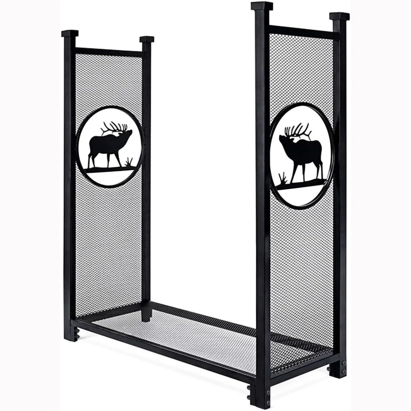 Outdoor 4ft Firewood Log Rack,Large Heavy Duty Wood Storage Rack Holder,Floor Lumber Organizer for Patio/Garden/Porch/Deck