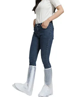Unisex Mid-Calf Rain Shoes Summer Fashionable Clear PVC Rain Boot Protector Non-Slip Disposable Wholesale