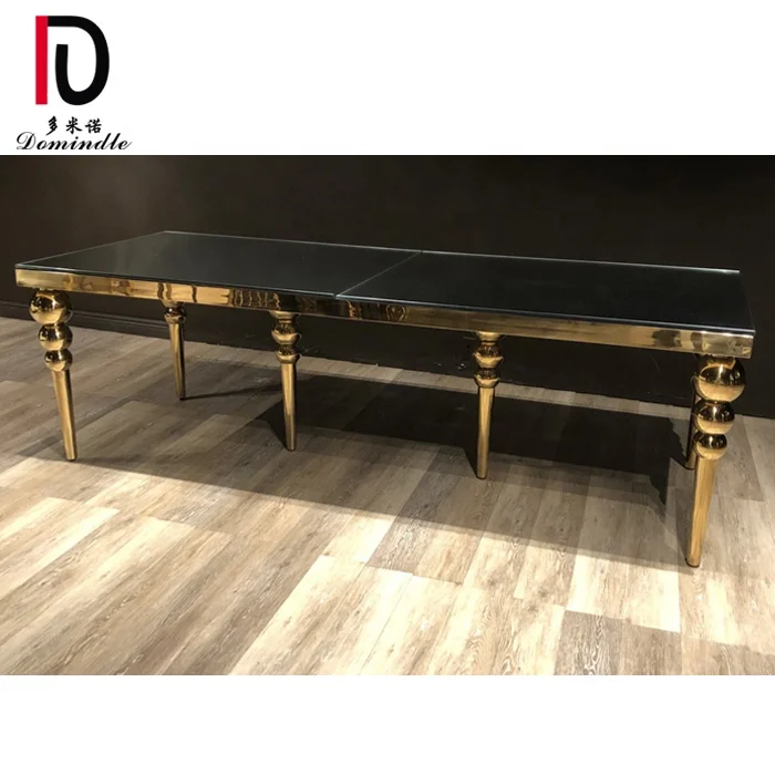 Wholesale luxury banquet dining hall restaurant glass wedding tables for sale