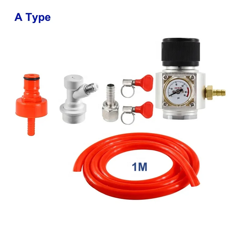 Upgrade Co2 Regulator,Mini Co2 Charger For Soda Water Gas Cylinder Tr21*4 0-90PSI Homebrew Kegging Fast Carbonation