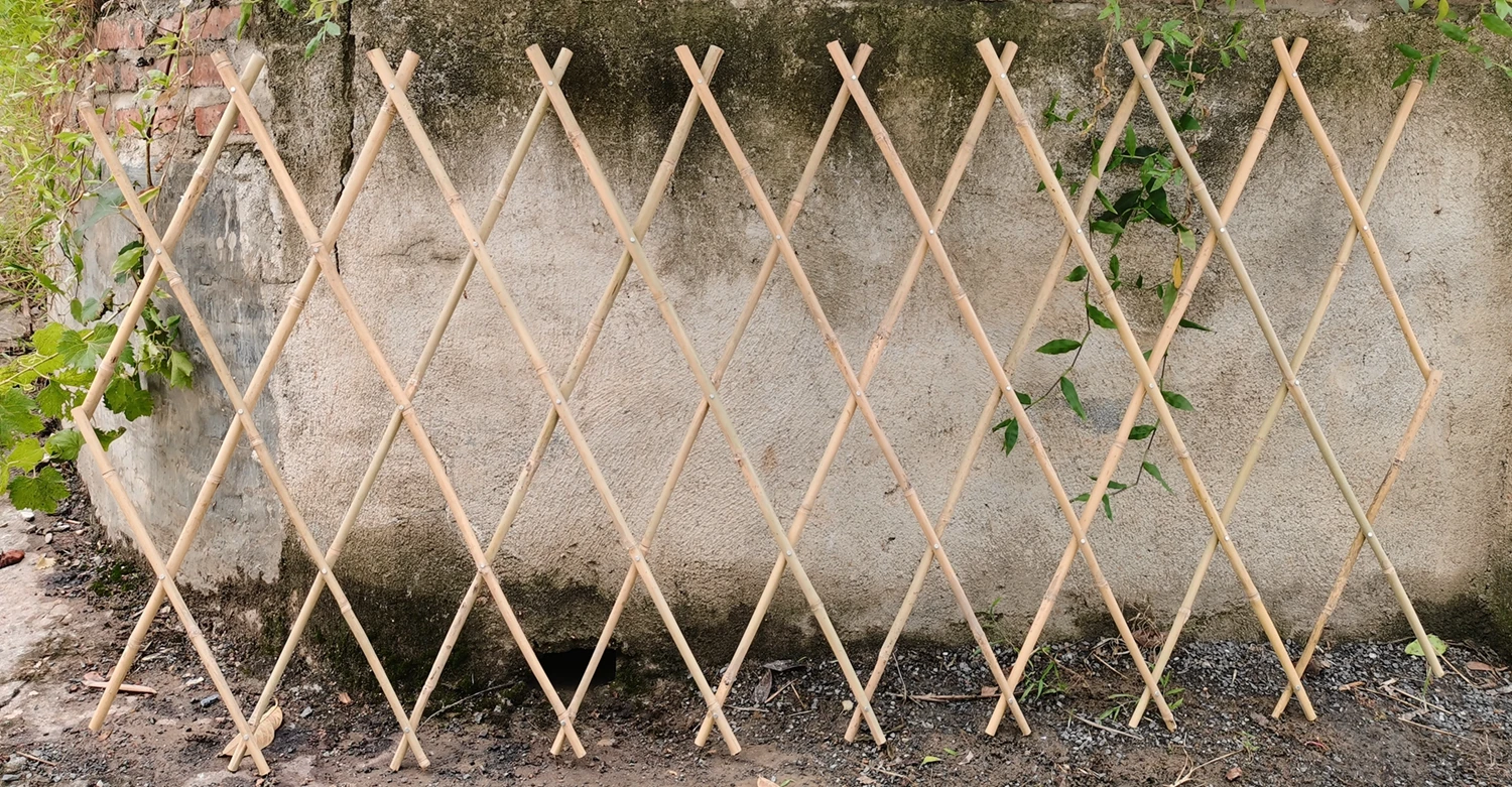 Bamboo Trellis, Expandable Plant Support, Bamboo Lattices Fences for Climbing Plants Vine Ivy Ros extensible bambou treillis