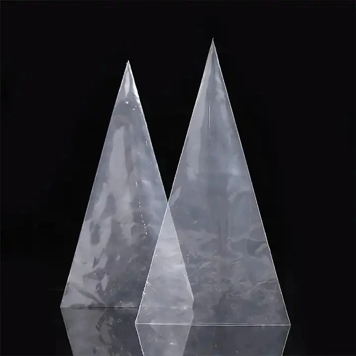 Bopp Transparent Triangle Cone Bags Plastic Cellophane Sweet Popcorn Candy Bags With Coloured Twist Ties For Party