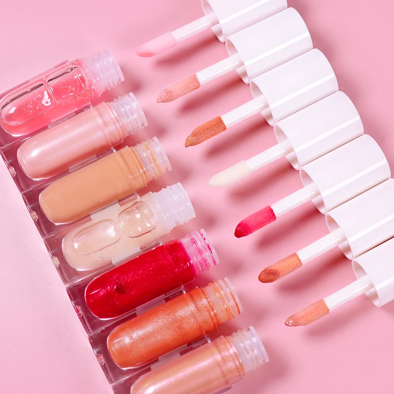 Lip Oil Plumper Moisturizing vegan clear nude lip gloss vendor custom logo glitter lipgloss private label Lip Balm For Female