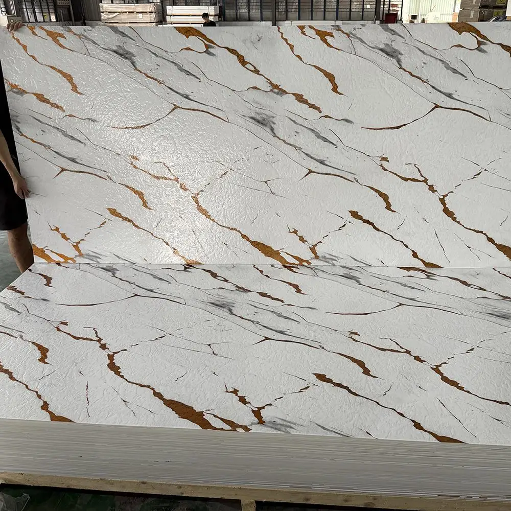 Factory Price Wall Material Pvc Sheet Decorative Stone Wall Panels Pvc Sheet For Kitchen Cabinet