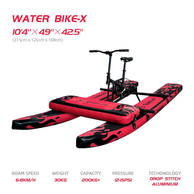 Spatium New Collection Pontoons Hydrofoil Water Pedal Bike Boats Inflatable Bicycle For Sale