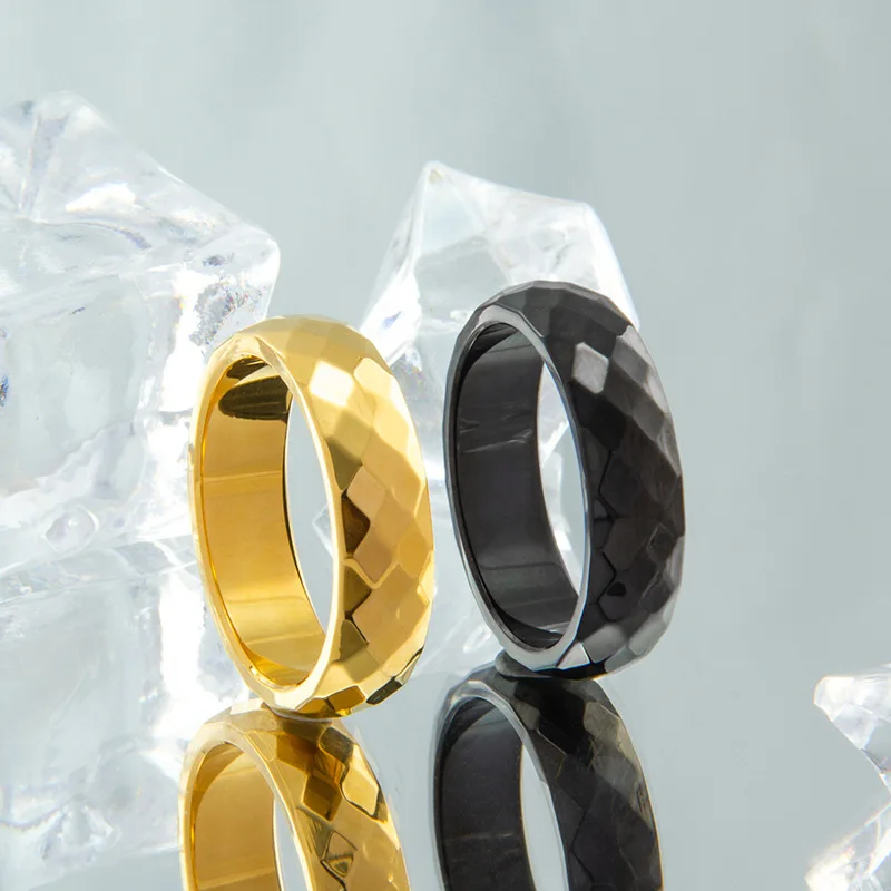 New Designs 6mm Couple Ring Multi-Faceted Stainless Steel Fashion Jewelry Couple Rings Popular Fidget Rings