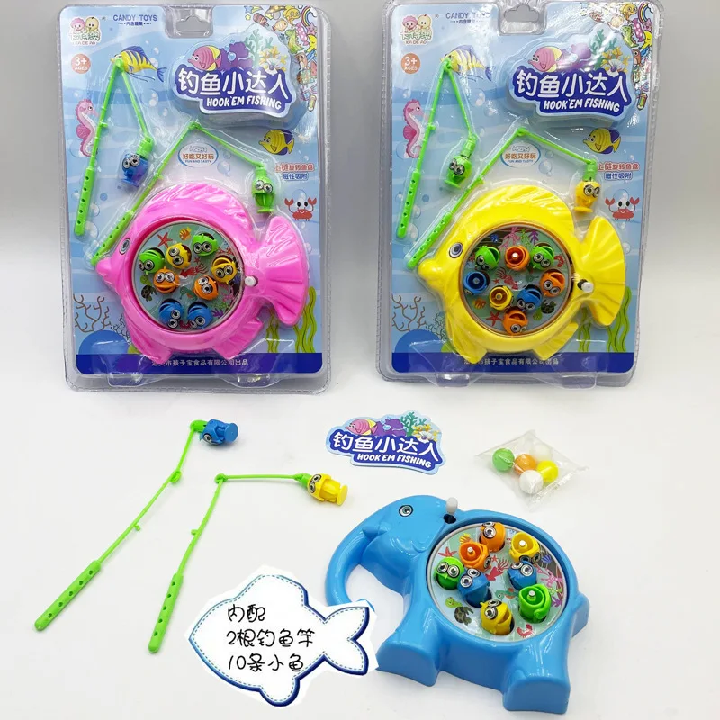 HY Toys Children Mini handheld fishing tray toy magnetic rod for children gift supermarket counter retail lot