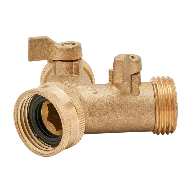 Water Hose Connector Coupler 3 way elbow pipe fittings Y-Shape Brass  2-Way Hose Fitting AIR/OIL/WATER/GAS hose connector