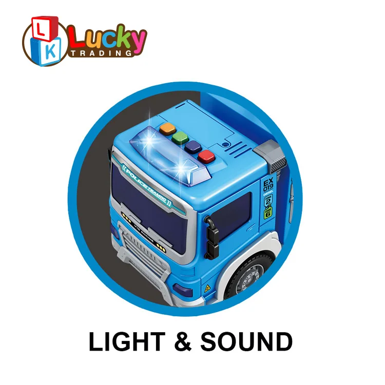 2024 New Toy Car Fire Rescue Truck Toys Friction Powered Fire Car with Light and Sound