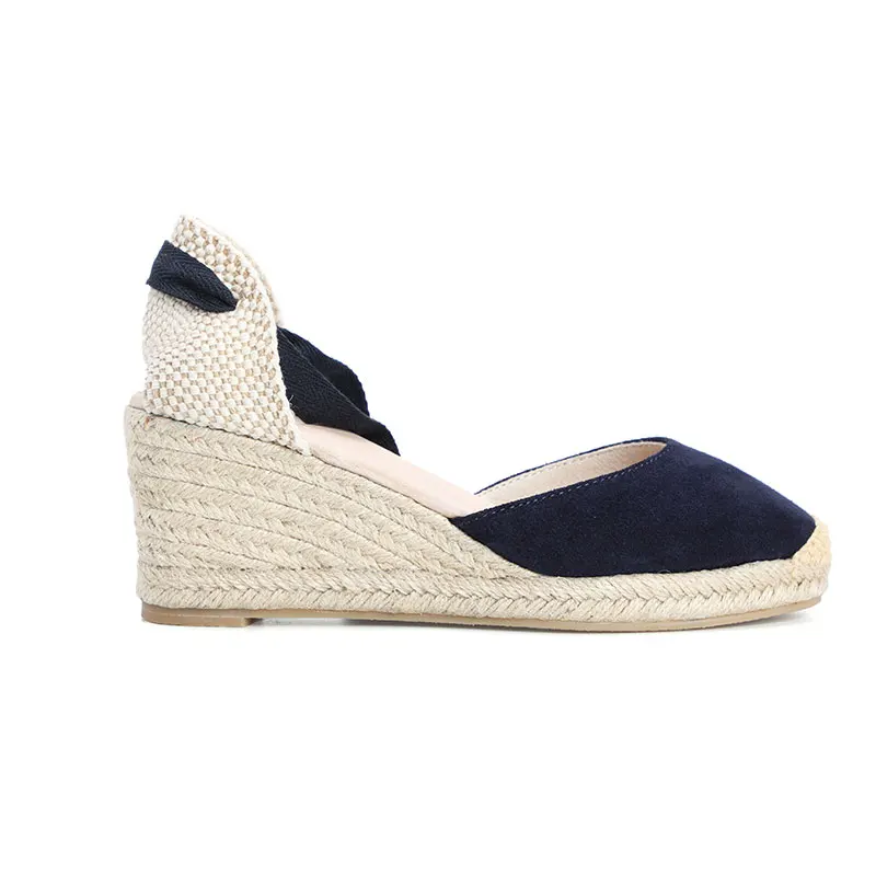 Hot Sale Ladies Summer Fashion Leather Wedge Sandals Lightweight Comfortable Hard-Wearing PU Genuine Leather Upper Flat Platform