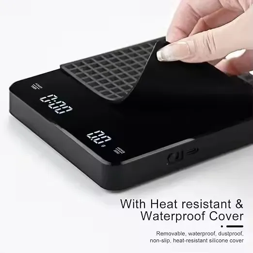 Rechargeable Mini Coffee Scale with Timer Portable Digital Kitchen Scale with Automatic Timing