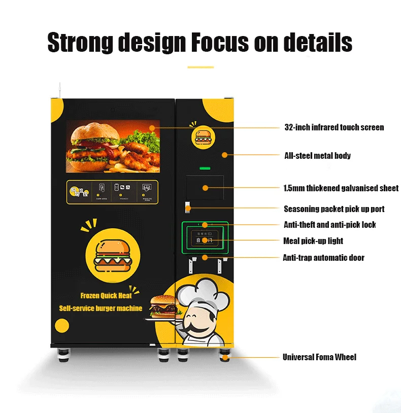 Commercial Hamburger Vending Machine Wholesaler Fully Automatic Hamburger Machine