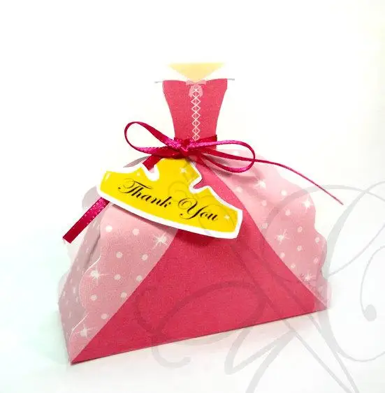 New Party Product Paper Princess Dresses Favor Boxes Candy Box Gift Favor Box Princess Party Girls sweets Party Birthday