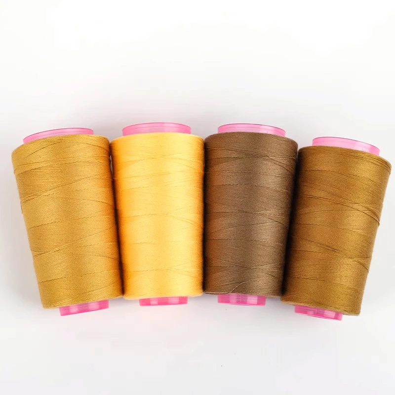 Manufacturer Wholesale Thick Jeans Polyester Thread Heavy Duty 20S/2 20S/3 Polyester Sewing Thread for Denim