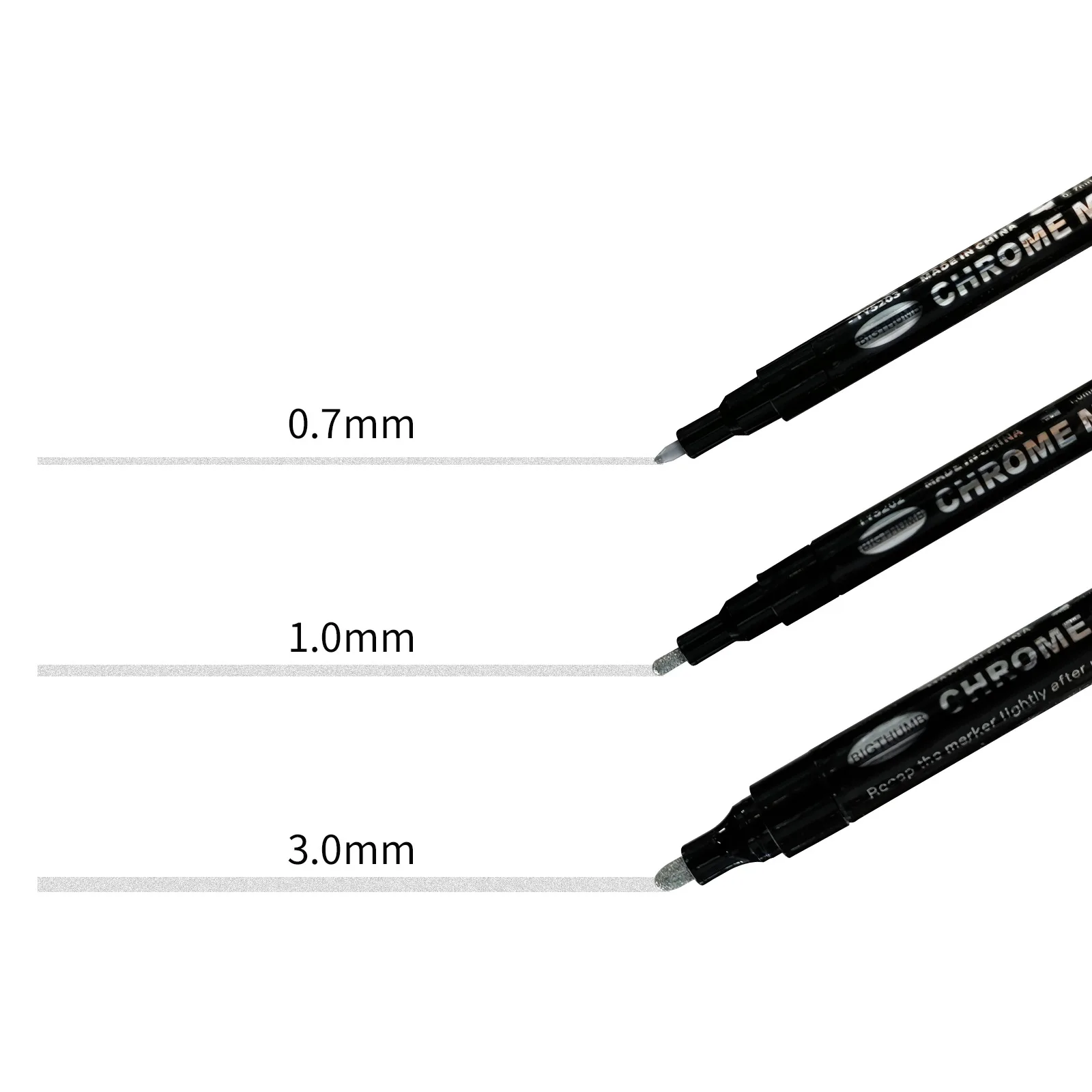 Hot Sale Chrome Marker with 0.7/1/3mm Nib Mirror Pen Reflective Paint Pen Set for Metal Glass Wood Plastic