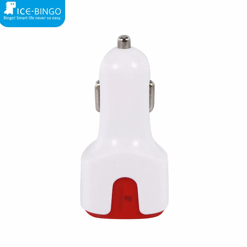 ICEBINGO Free Shipping F5V 2.1A Mini Fashion Metal Dual Usb Car Charger 2 Usb ports Fast Charging Adapter for iPhone & Android