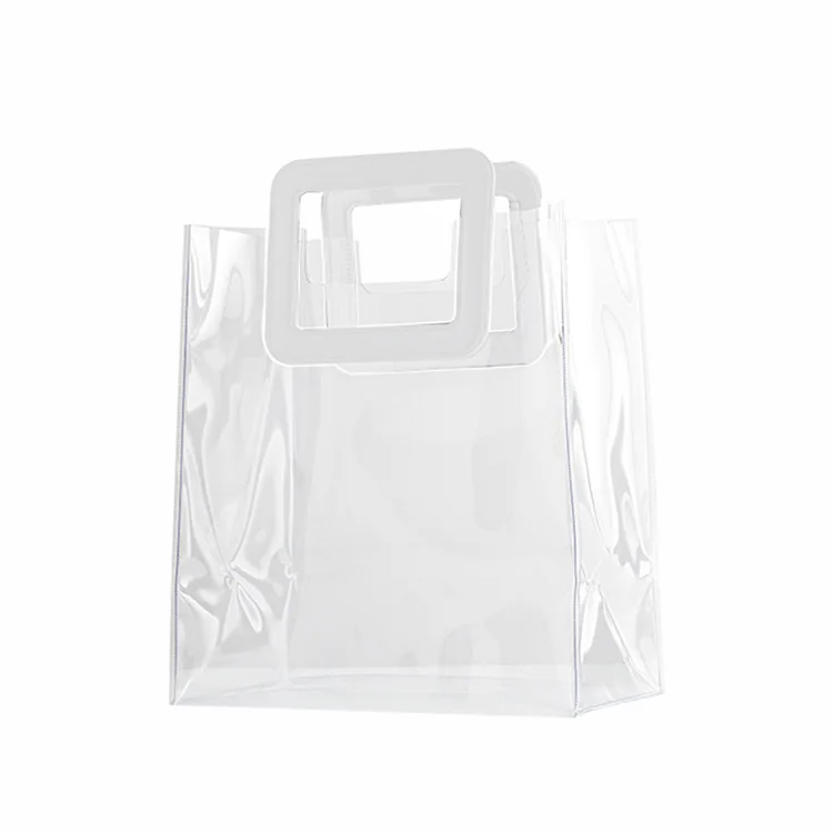 
Wholesale lady fashion waterproof transparent tote clear custom pvc plastic bag 
