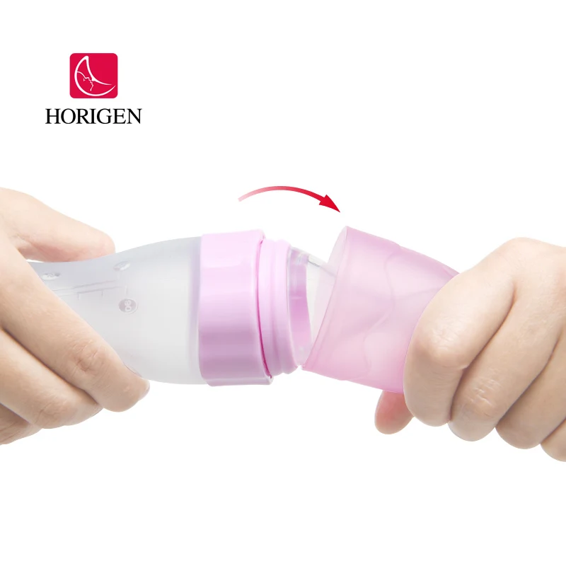 factory custom Food grade Feeding Bottle Silicone Baby Food Dispensing Spoon for Infant Newborn baby food feeder