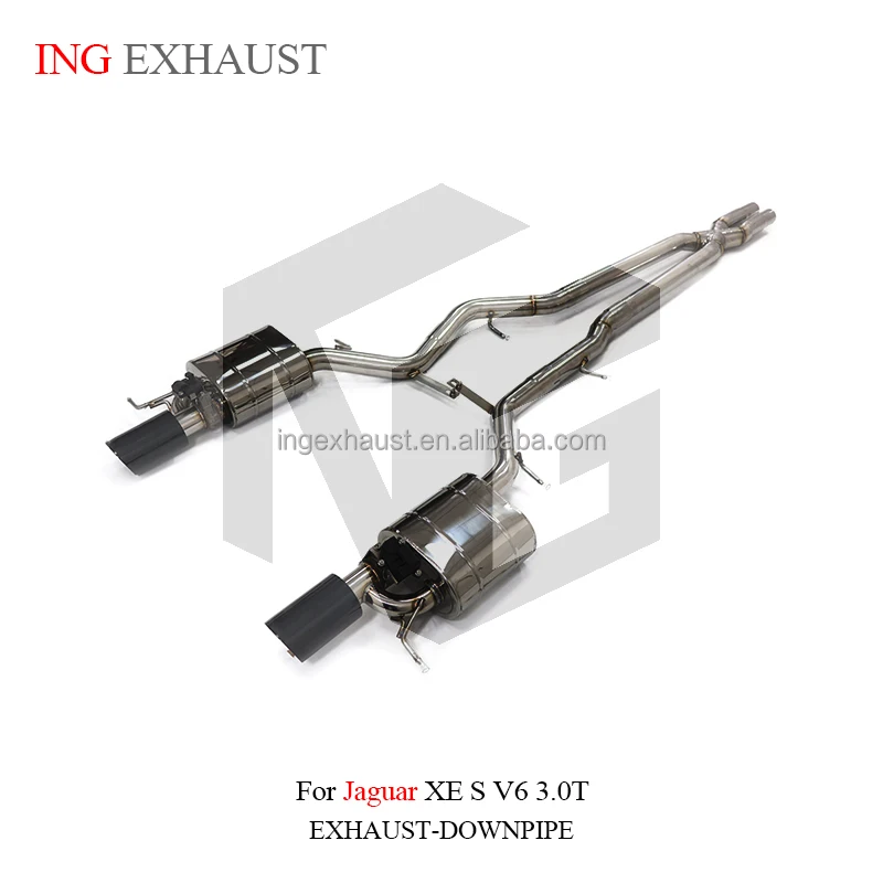 ING Stainless Steel Exhaust Catback For Jaguar XE S V6 3.0T With Muffler Valve Exhaust Turning Exhausted System Auto Performance