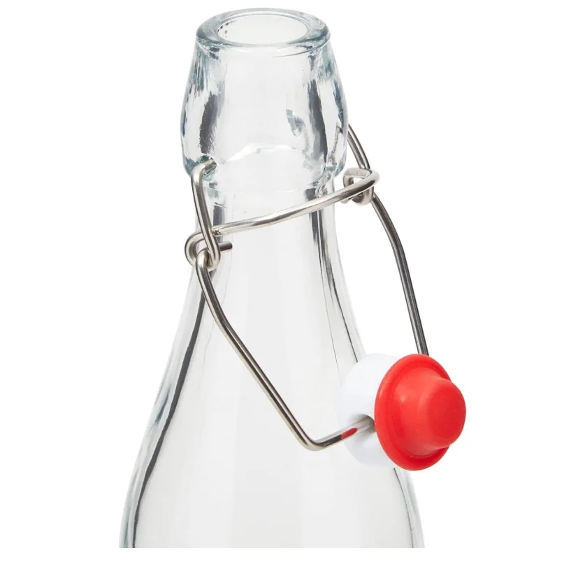 
500ml Round Square Swing Top Grolsch Glass Bottles 16oz CLEAR For Brewing Kombucha Kefir Beer 