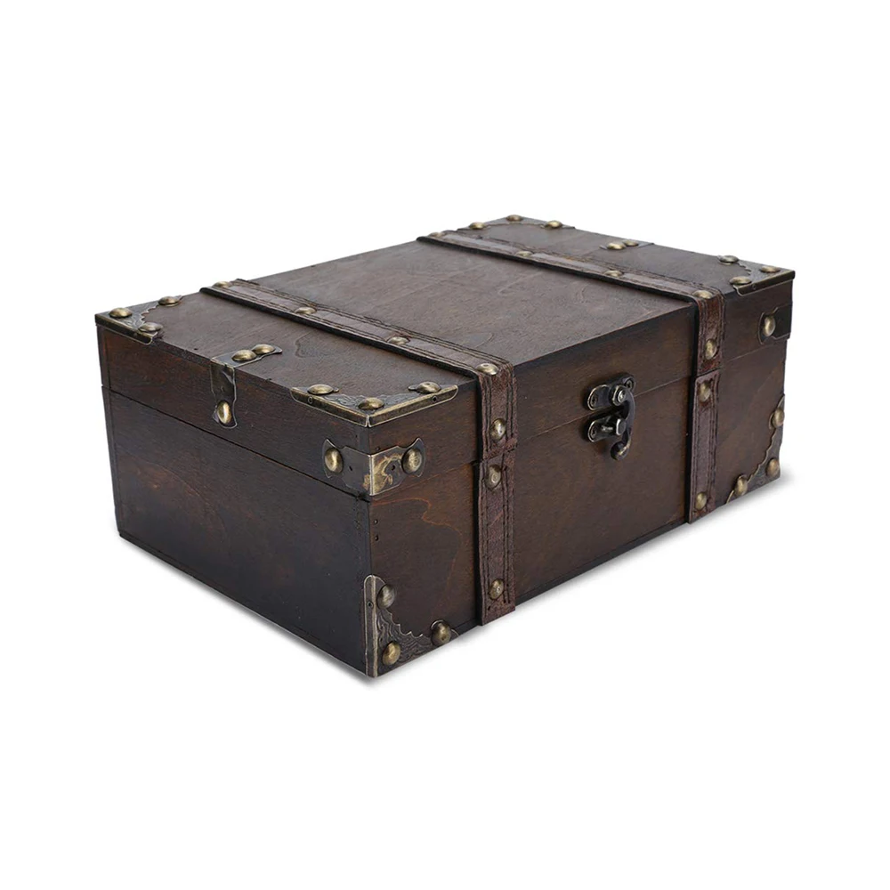 Decorative Vintage Keepsake Storage Organizer Treasure Jewelry Chest Wooden Boxes Plywood Box with Lid
