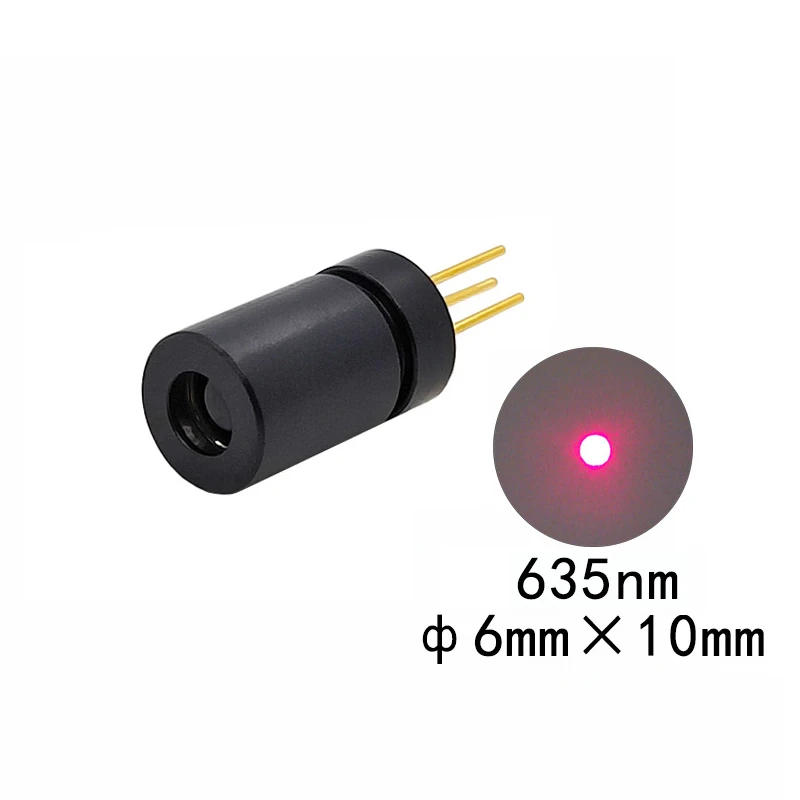 635nm 5mw Red Laser Diode Module 6X10mm Adjustable Focus Red Laser Diode 5.6mm Package